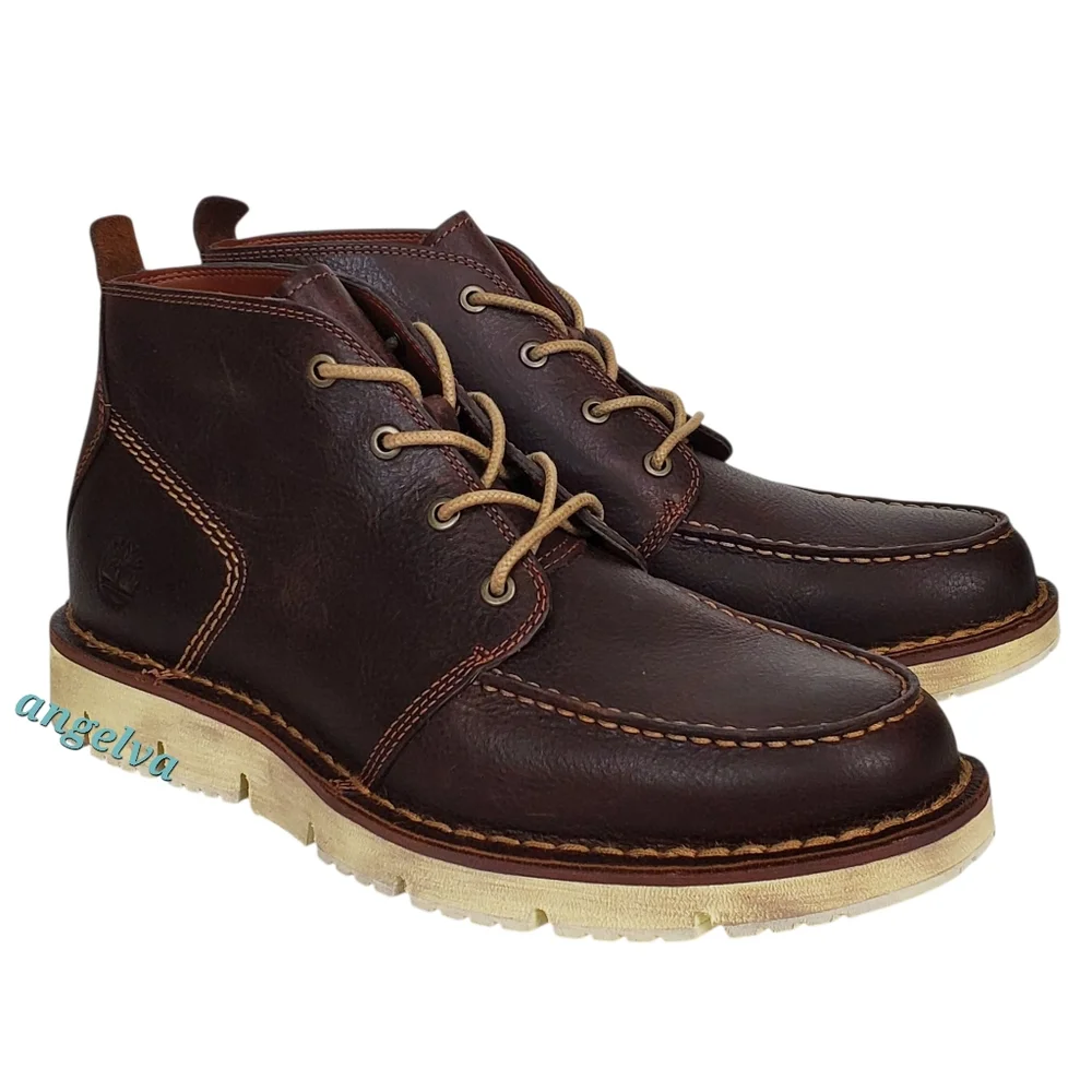 New Timberland mens westmore lace up leather chukka boots brown preppy academia